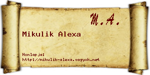 Mikulik Alexa névjegykártya